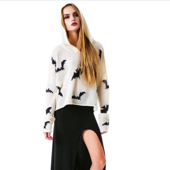 Wildfox Sweaters - Wildfox White Label Bats Hoooded Billy Sweater